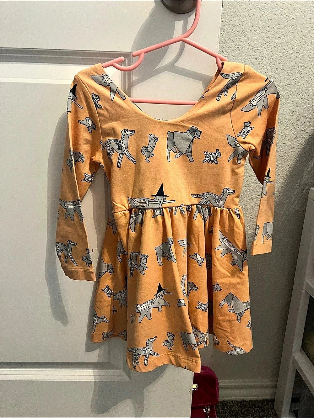 monica + andy Long Sleeve Halloween Dogs Dress Girls 2T